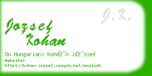 jozsef kohan business card